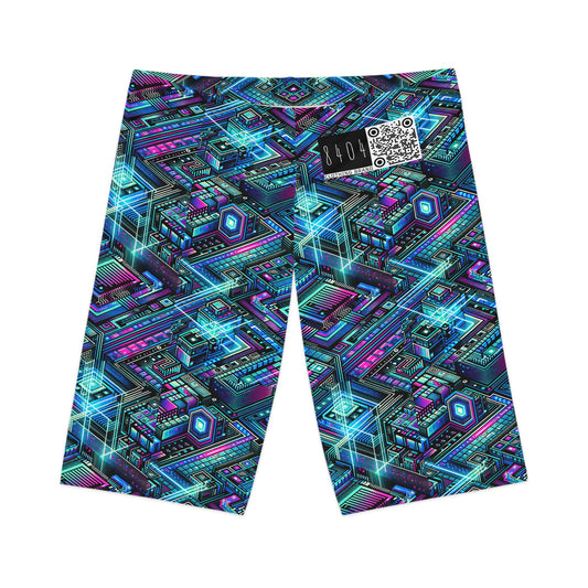 Digital Dreamland Futuristic Tech Aesthetic Women's Bike Shorts - 8404 Design-42