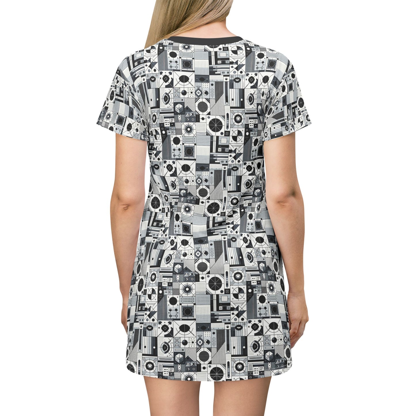 Digital Minimalism Minimalist Tech T-Shirt Dress - 8404 Design-65