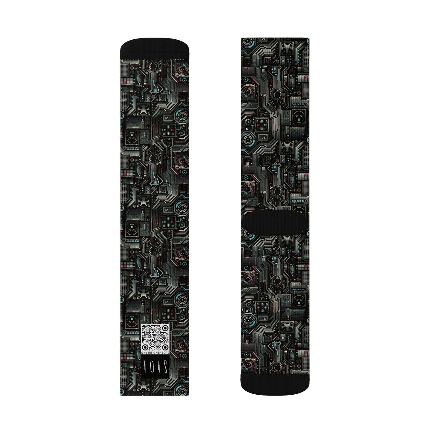 Tech Noir Aesthetics Sleek Tech Streetwear Sublimation Socks - 8404 Design-52