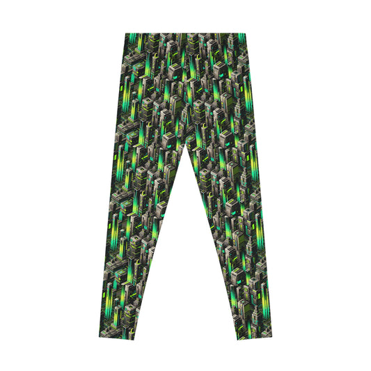 Digital Rebellion Tech-Forward Streetwear Stretch Leggings - 8404 Design-63