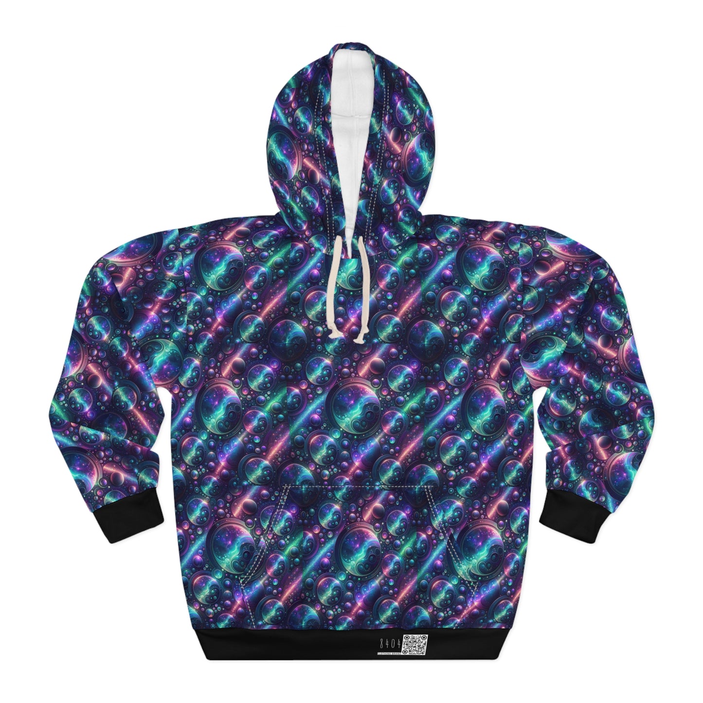 Iridescent Tech Fusion Tech-Forward Streetwear Pullover Hoodie - 8404 Design-51