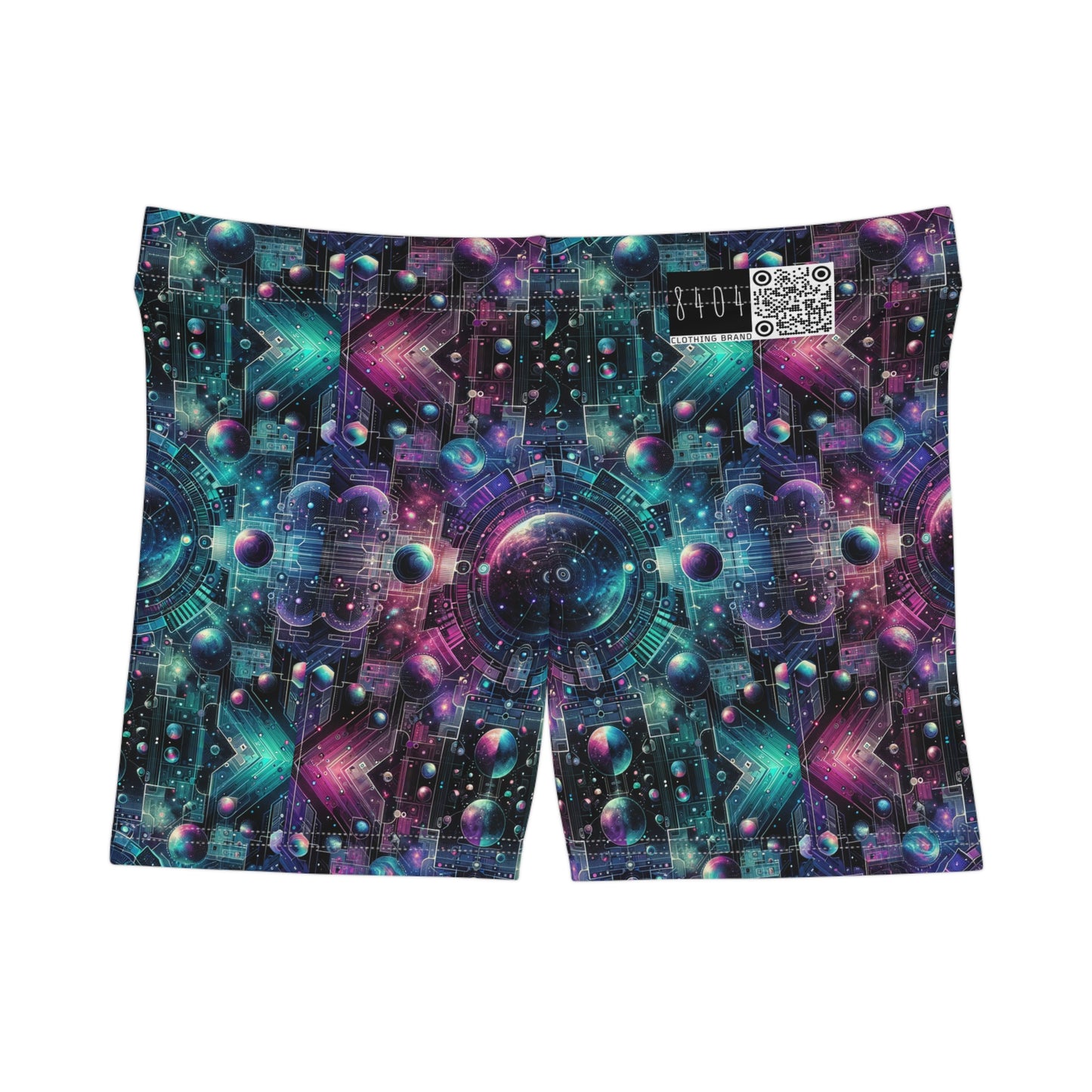 Galactic Hues Tech-Forward Cosmic Fusion Women's Shorts - 8404 Design-59