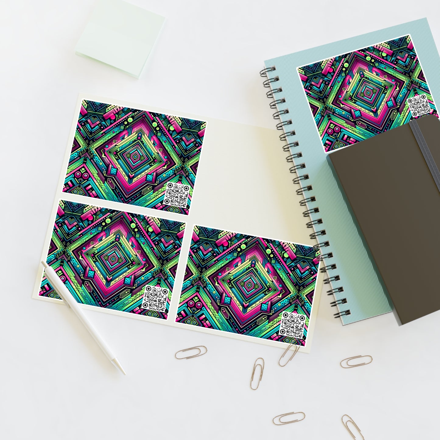 Tech-Infused Graphics Tech-Forward Streetwear Sticker Sheets - 8404 Design-51