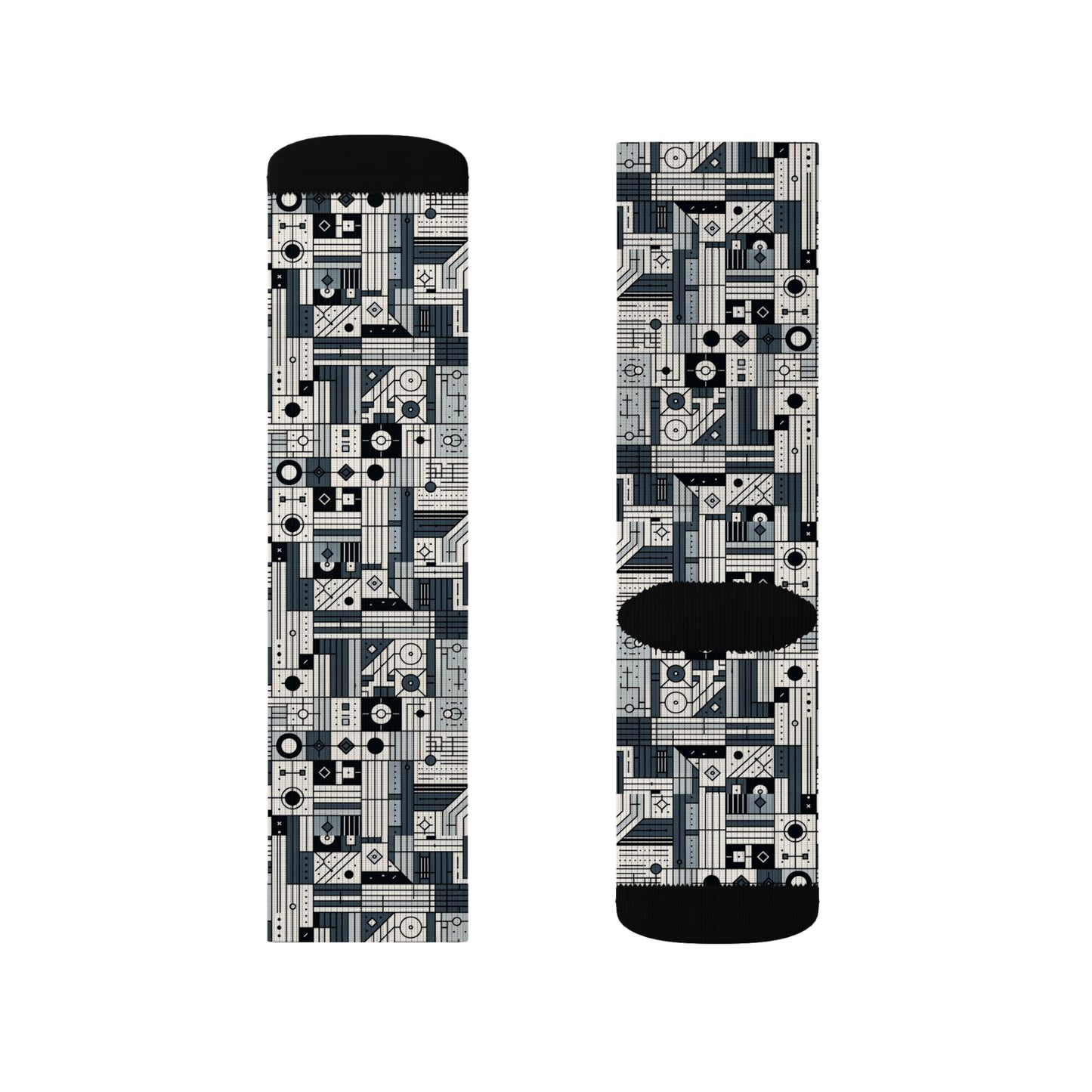 Digital Minimalism Minimalist Tech Sublimation Socks - 8404 Design-49