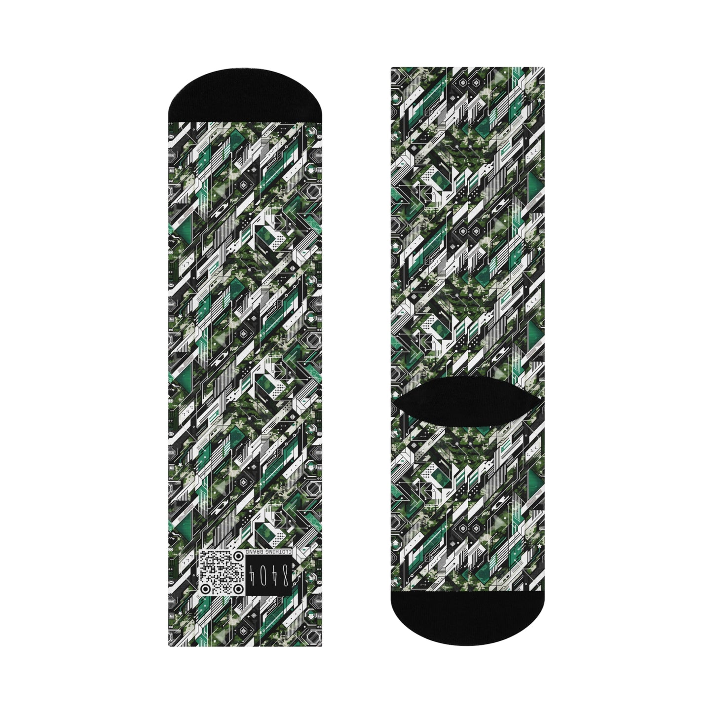 Tech Camo Fusion Tech-Forward Streetwear With a Futuristic Edge Cushioned Crew Socks - 8404 Design-63