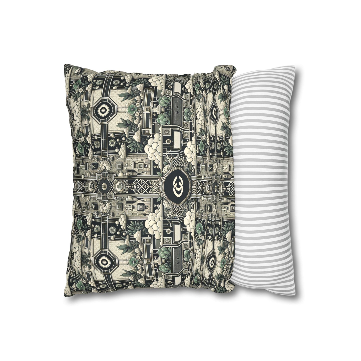 Cyber Garden Party Tech Garden Extravaganza Faux Suede Square Pillowcase - 8404 Design-54