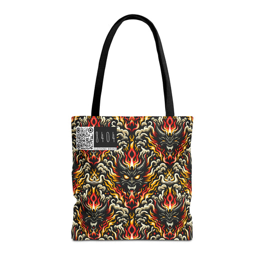 Flame Graphics Maximalist Streetwear Tote Bag - 8404 Design-59