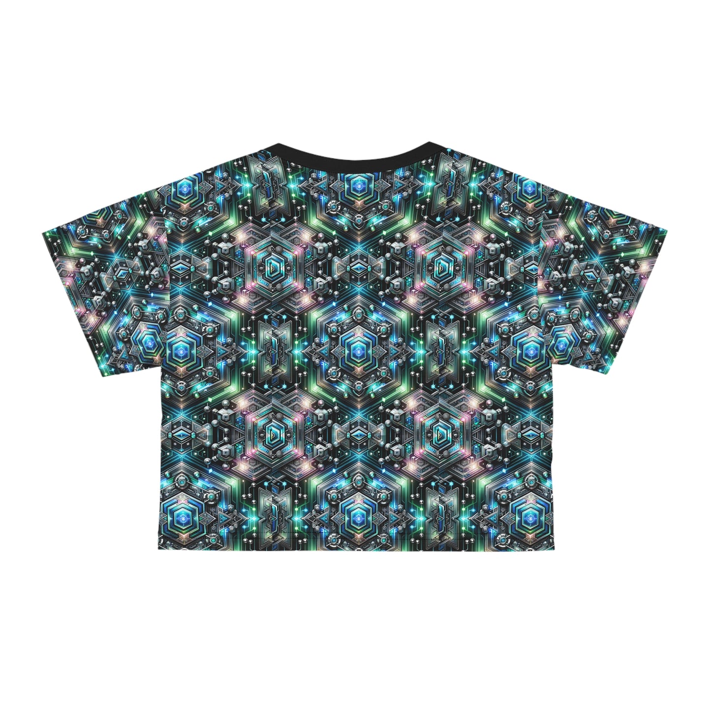 Tech-Infused Futurism Futuristic Tech Crop Tee - 8404 Design-63