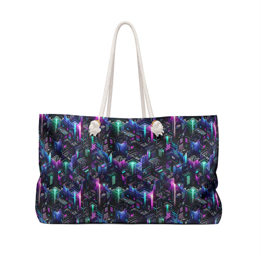 Tech Noir Graphics Futuristic Tech Aesthetics Weekender Bag - 8404 Design-55