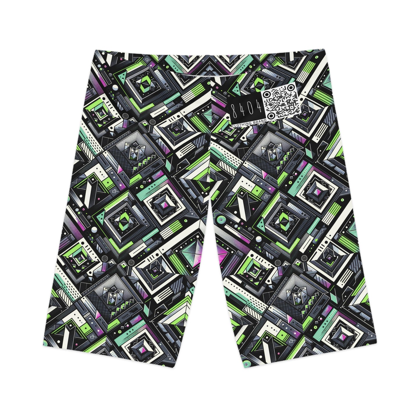 Retro Futurism Graphics Tech-Forward Streetwear Women's Bike Shorts - 8404 Design-48