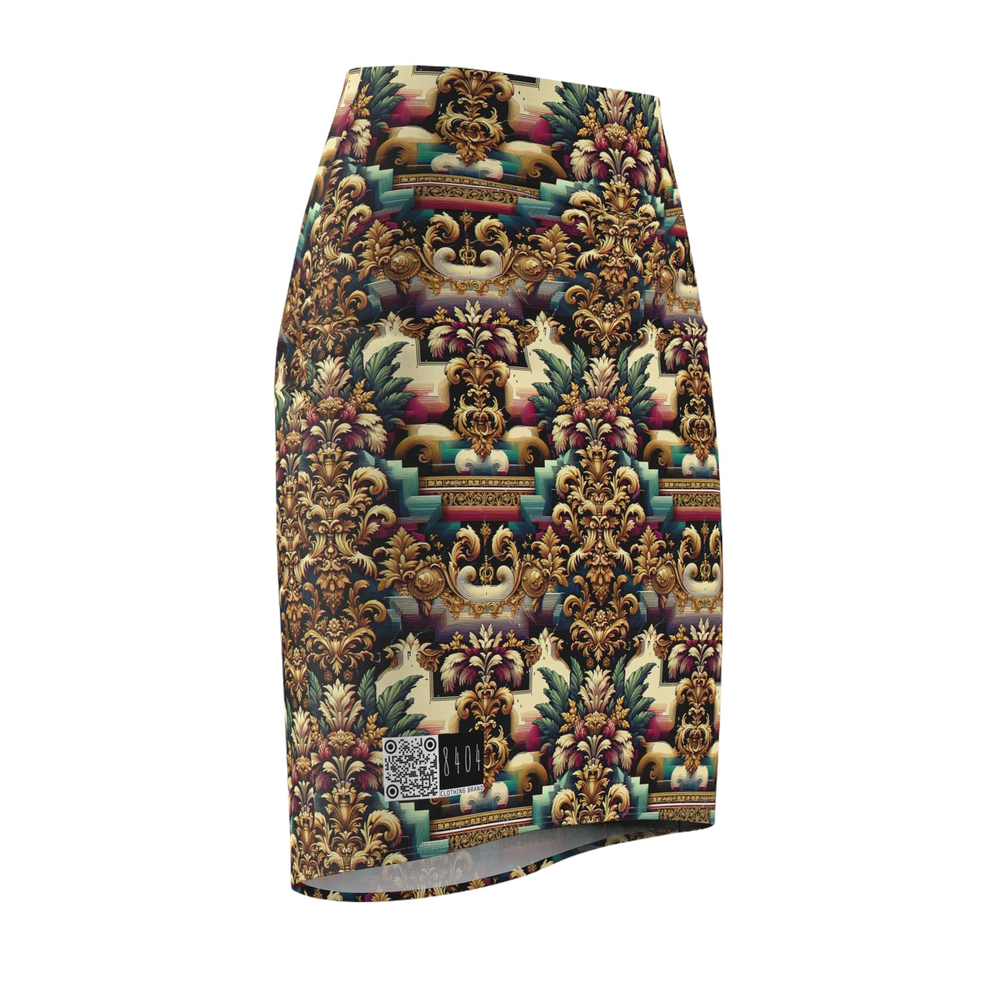 Digital Renaissance Modern Baroque Fusion Women's Pencil Skirt - 8404 Design-60