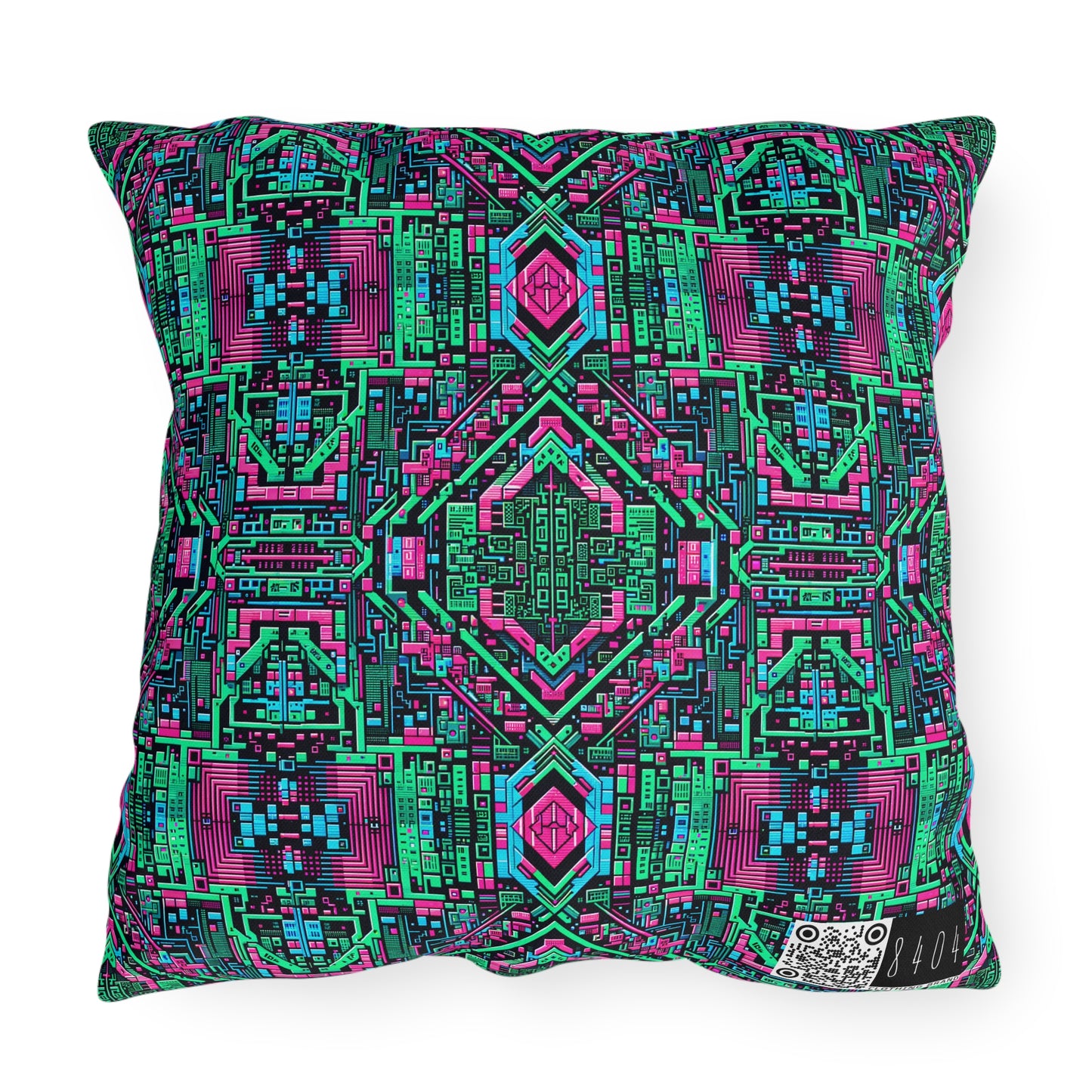 Digital Glitch Vibes Tech-Inspired Streetwear Outdoor Pillow - 8404 Design-71