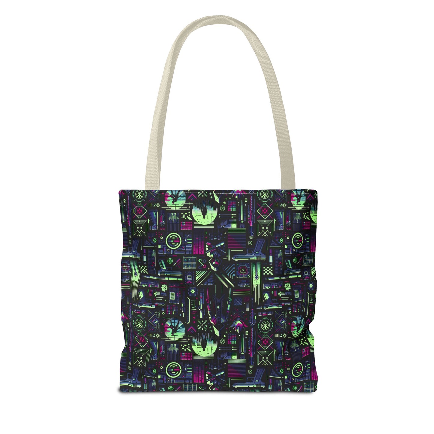 Tech Noir Futuristic Cyberpunk Tote Bag - 8404 Design-63