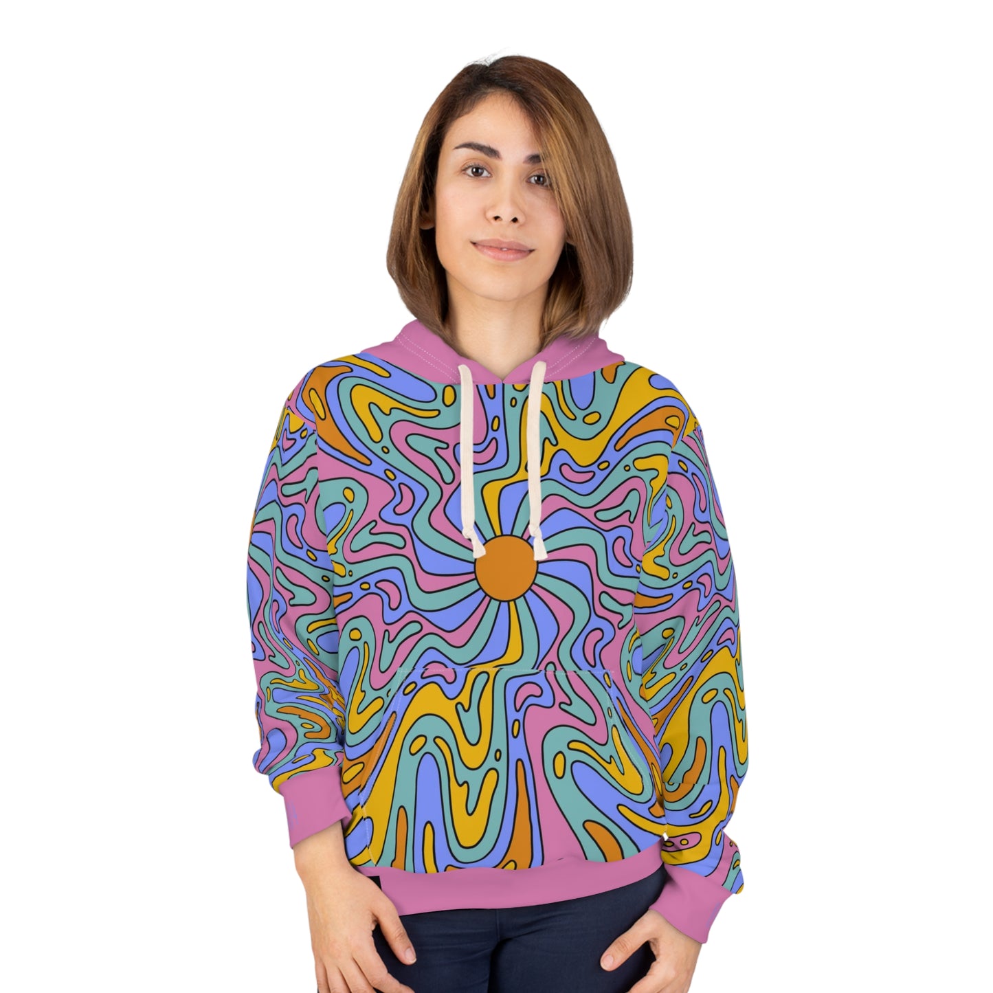 8404's Unisex Adult "a Trip Under the Sun in Pink" Fashion Pullover Hoodie