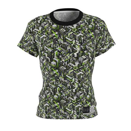Graffiti Tech Fusion Bold Streetwear Fusion Women's Cut & Sew Tee - 8404 Design-53