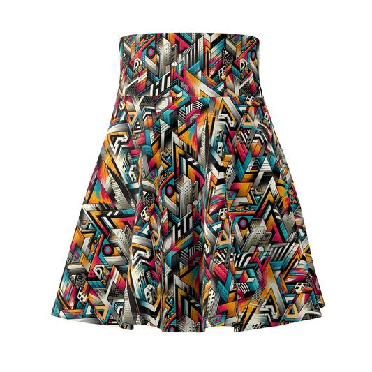 Graffiti Revival Urban Street Art Women's Skater Skirt - 8404 Design-62