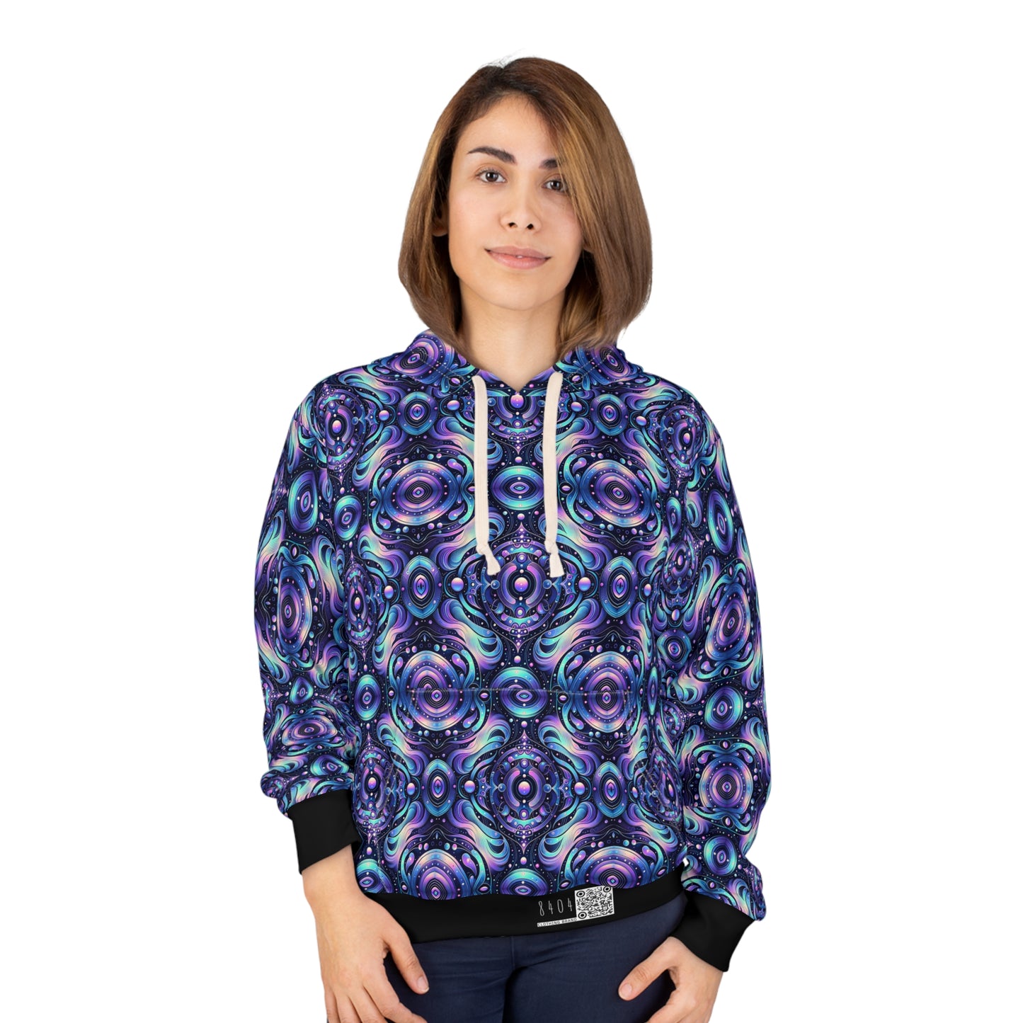 Iridescent Tech Fusion Tech-Forward Streetwear Pullover Hoodie - 8404 Design-62