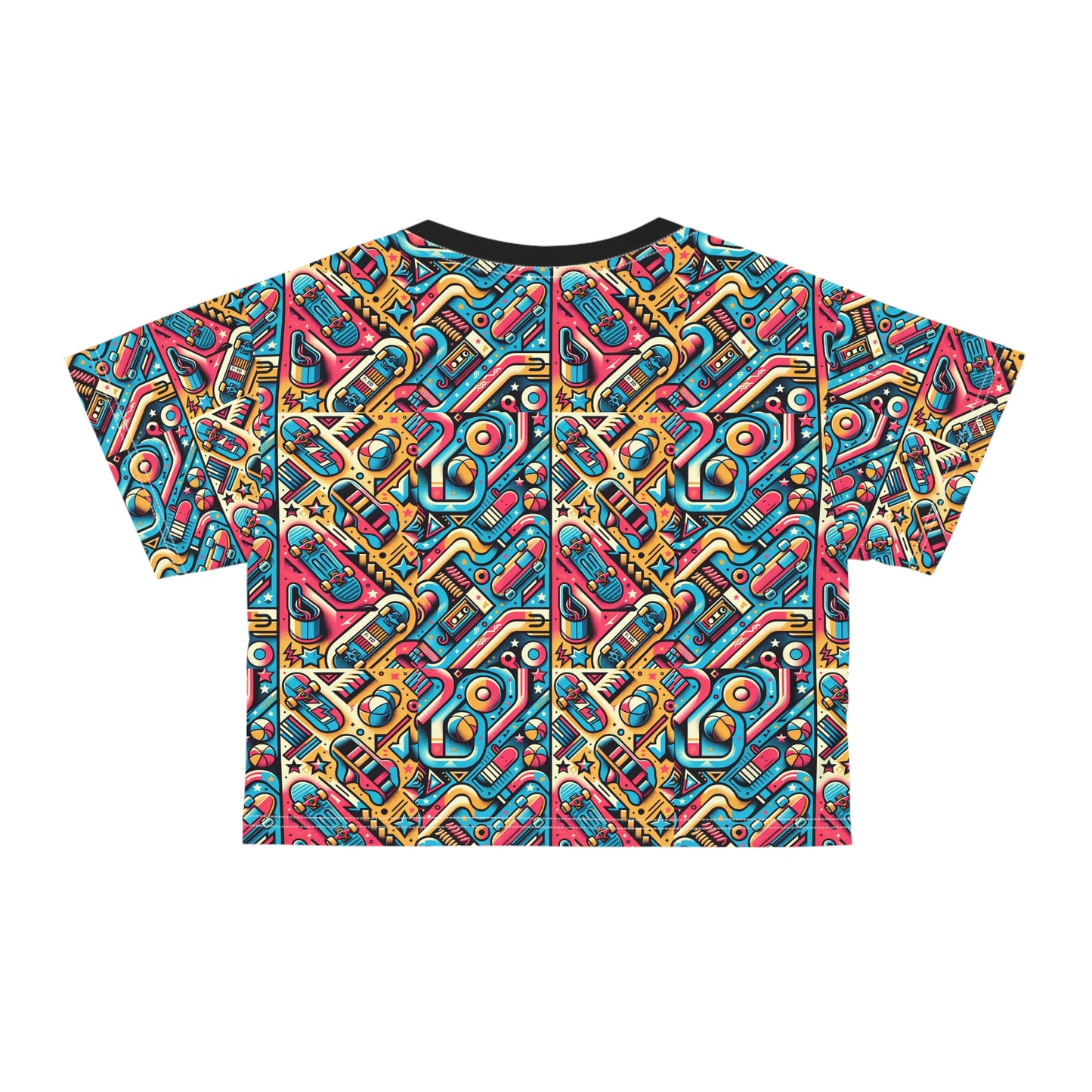 Skate Culture Revival Urban Retro Cool Crop Tee - 8404 Design-50