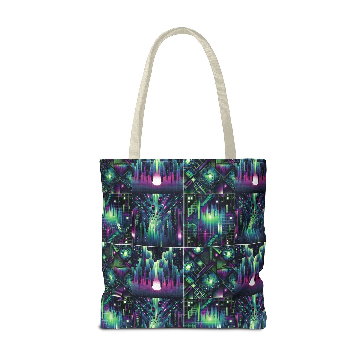 Tech Noir Aesthetics Tech-Forward Urban Dystopia Tote Bag - 8404 Design-54