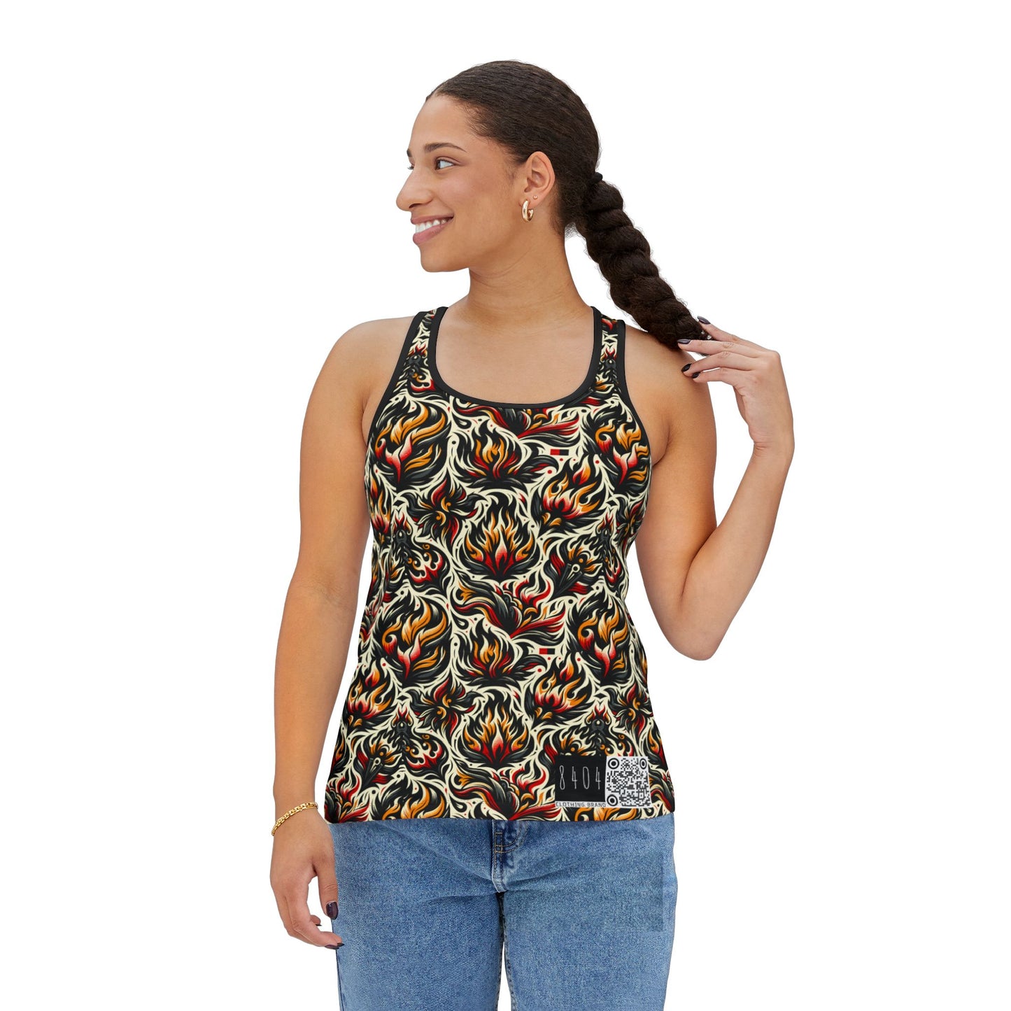 Fire & Flames Bold Streetwear Statement Women's Tank Top - 8404 Design-57