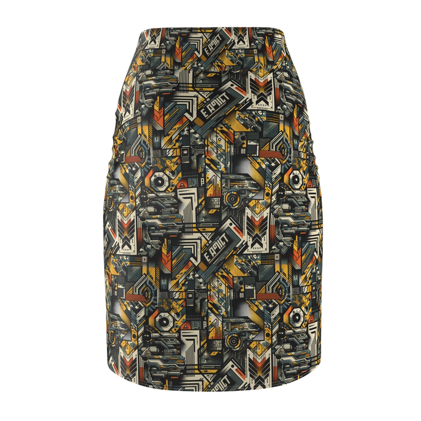 Digital Punk Futuristic Grunge Women's Pencil Skirt - 8404 Design-49