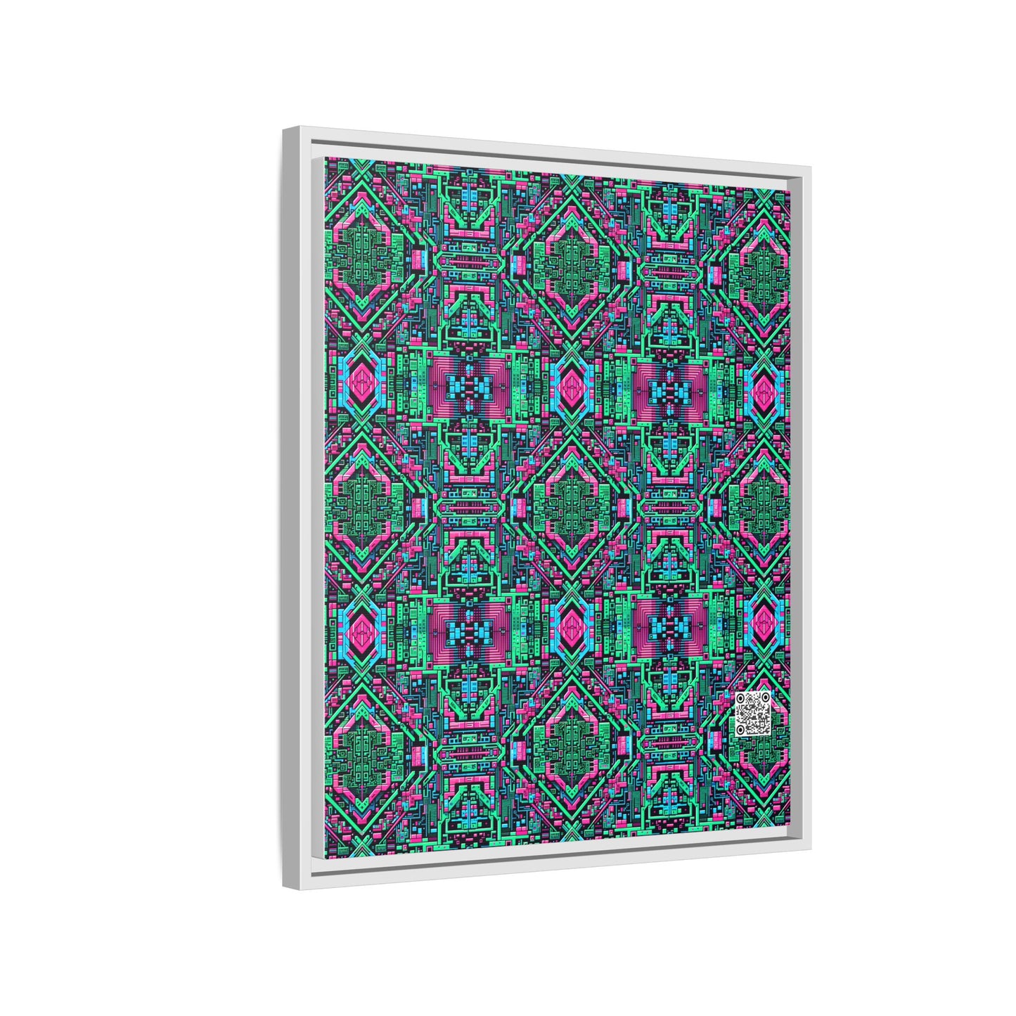 Digital Glitch Vibes Tech-Inspired Streetwear Matte Canvas, Framed (multi-Color) - 8404 Design-71 B