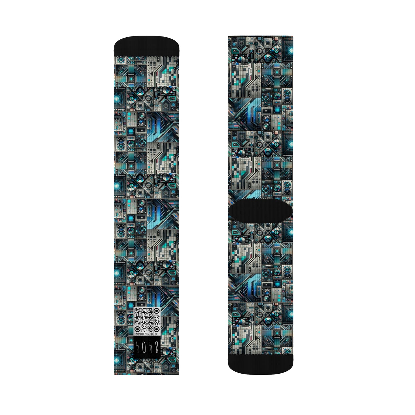 Tech-Infused Futurism Sleek Tech Edge Sublimation Socks - 8404 Design-48