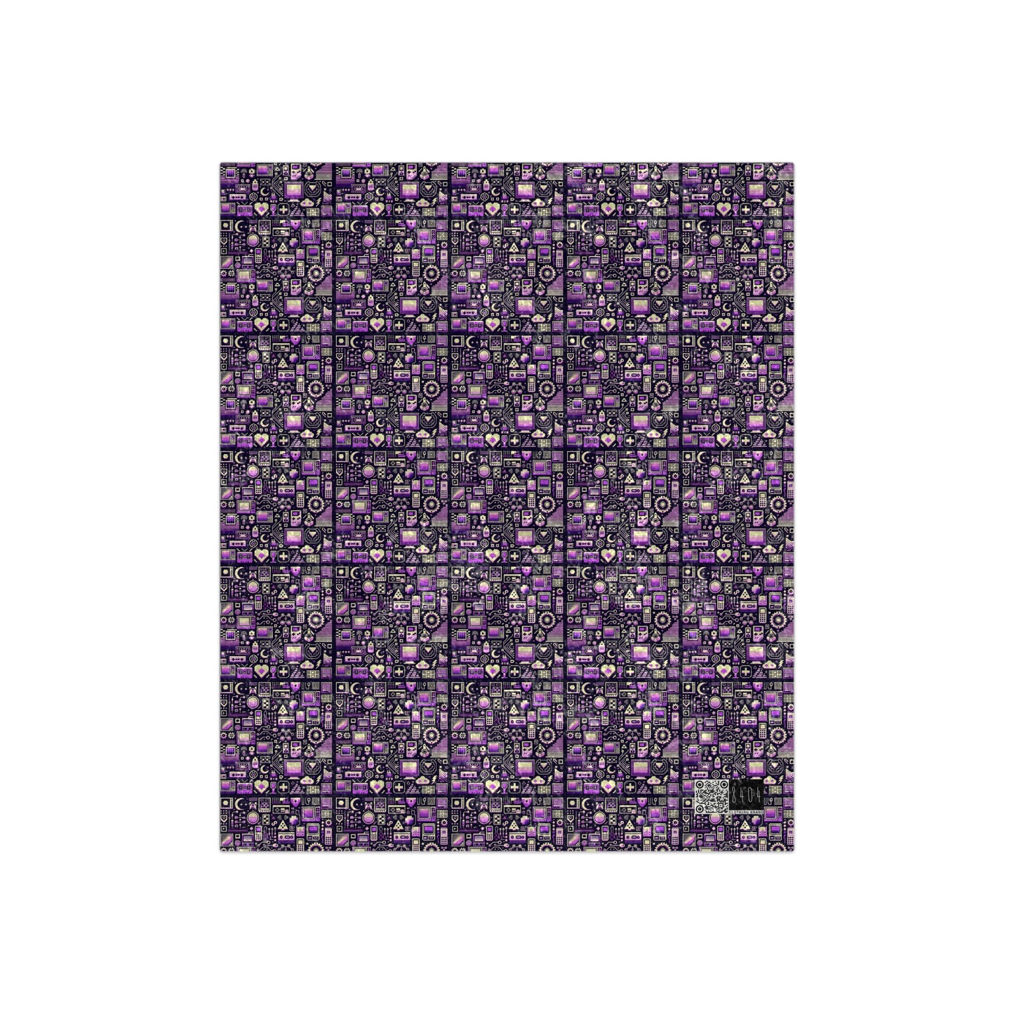 Digital Nostalgia Remix Modern Vintage Fusion Crushed Velvet Blanket - 8404 Design-54