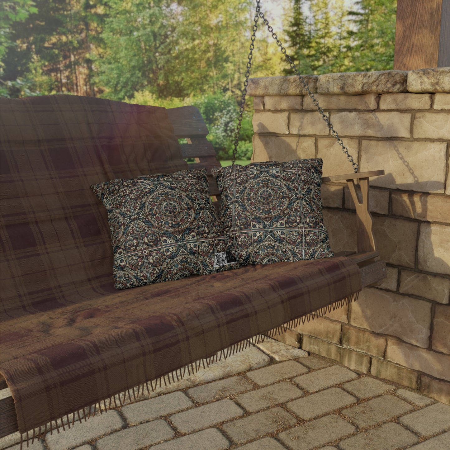 Urban Renaissance Historical Fusion With Street Edge Outdoor Pillow - 8404 Design-57