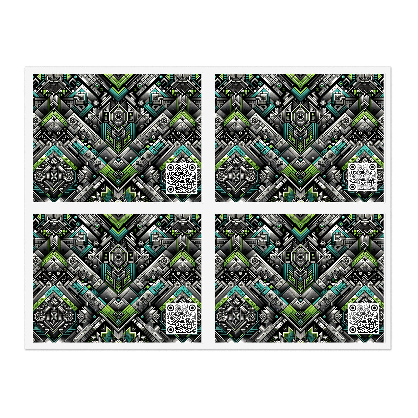 Tech-Infused Graphics Tech-Forward Streetwear Sticker Sheets - 8404 Design-48