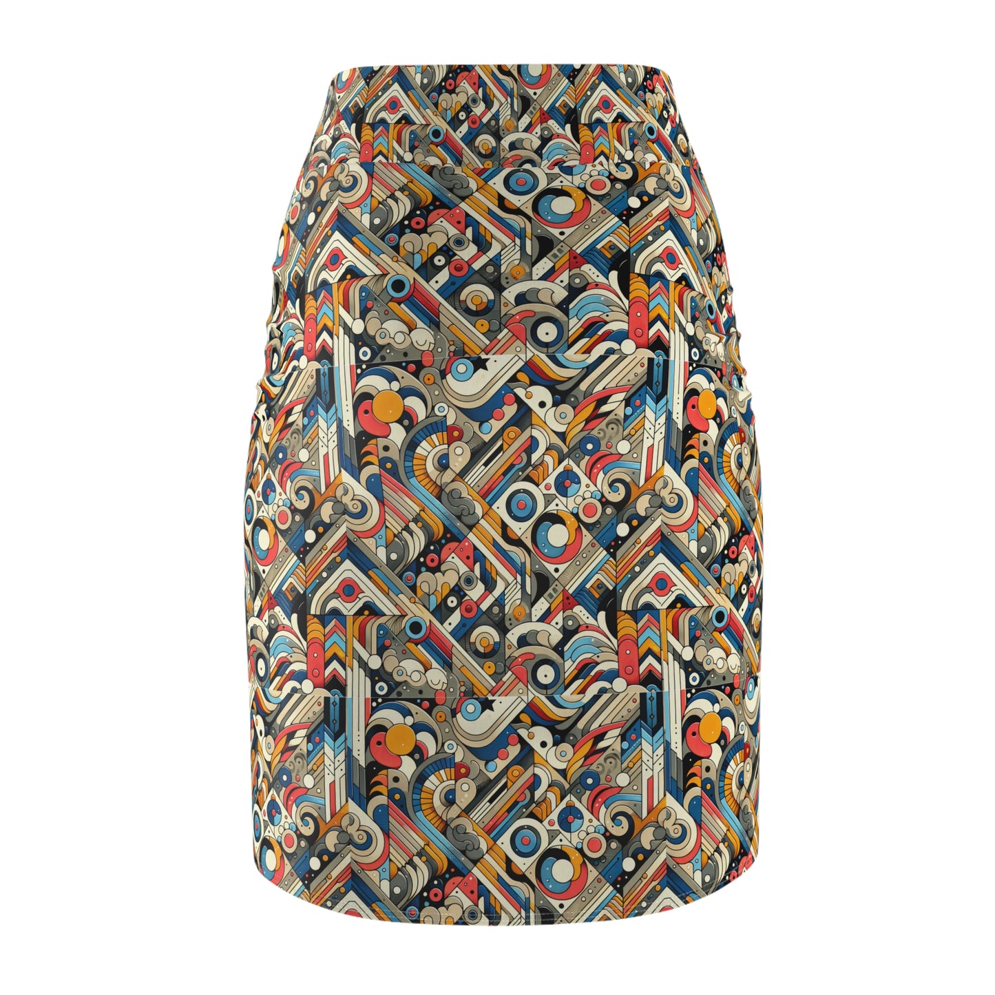 Abstract Graphic Art Modern Artistic Expression Women's Pencil Skirt - 8404 Design-62