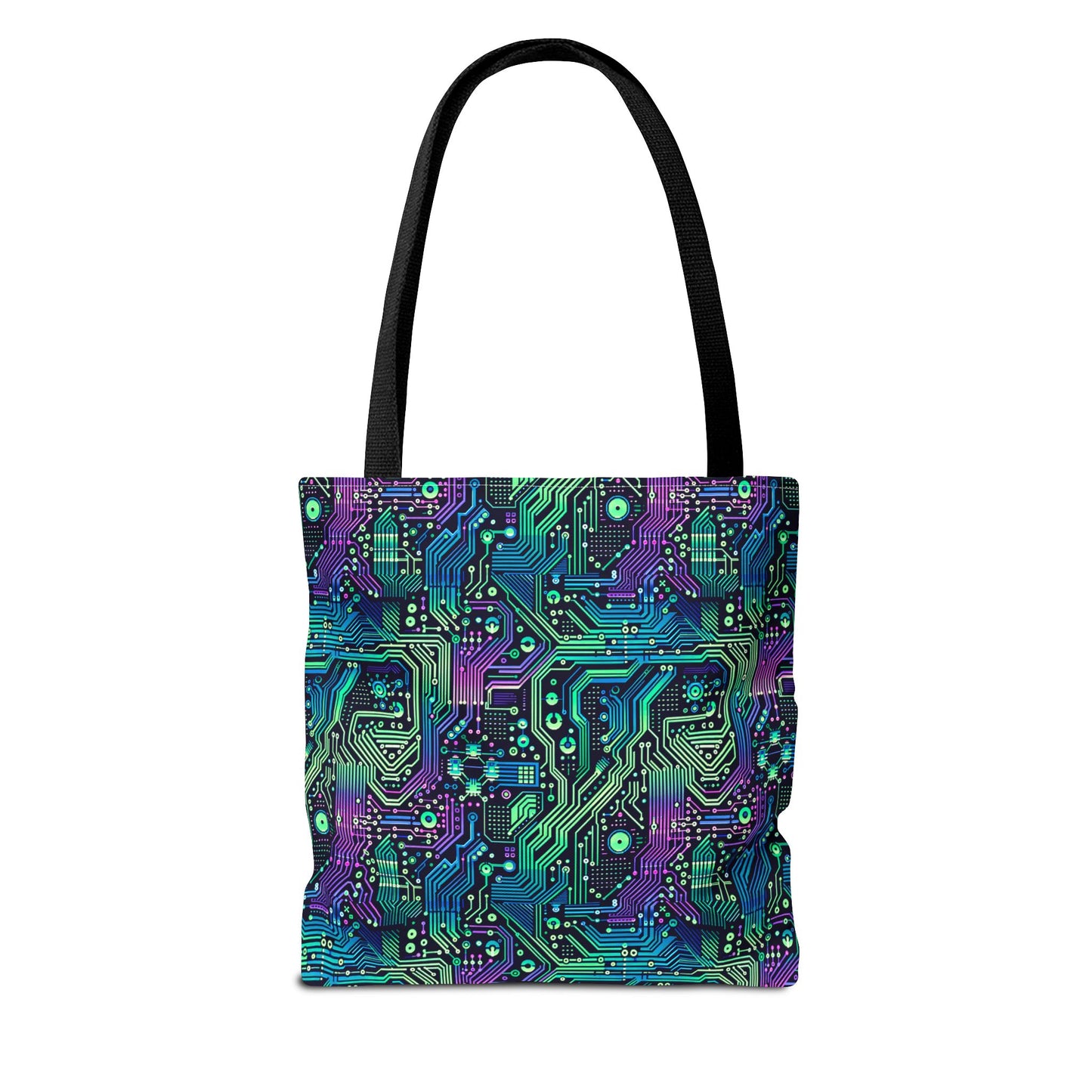 Tech-Infused Neon Tech-Forward Streetwear Tote Bag - 8404 Design-66