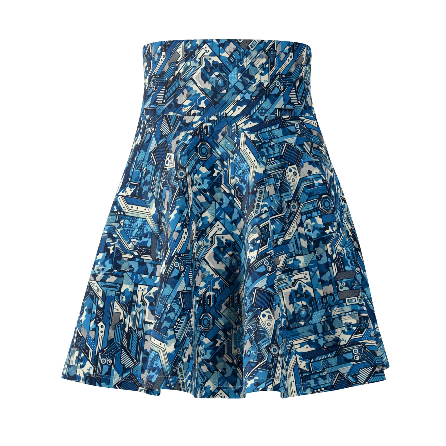 Tech Urban Camo Tech-Forward Streetwear With a Futuristic Military Edge Women's Skater Skirt - 8404 Design-39