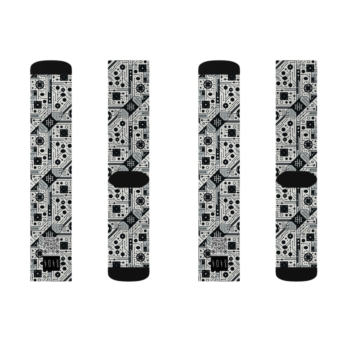 Digital Minimalism Minimalist Tech Sublimation Socks - 8404 Design-48
