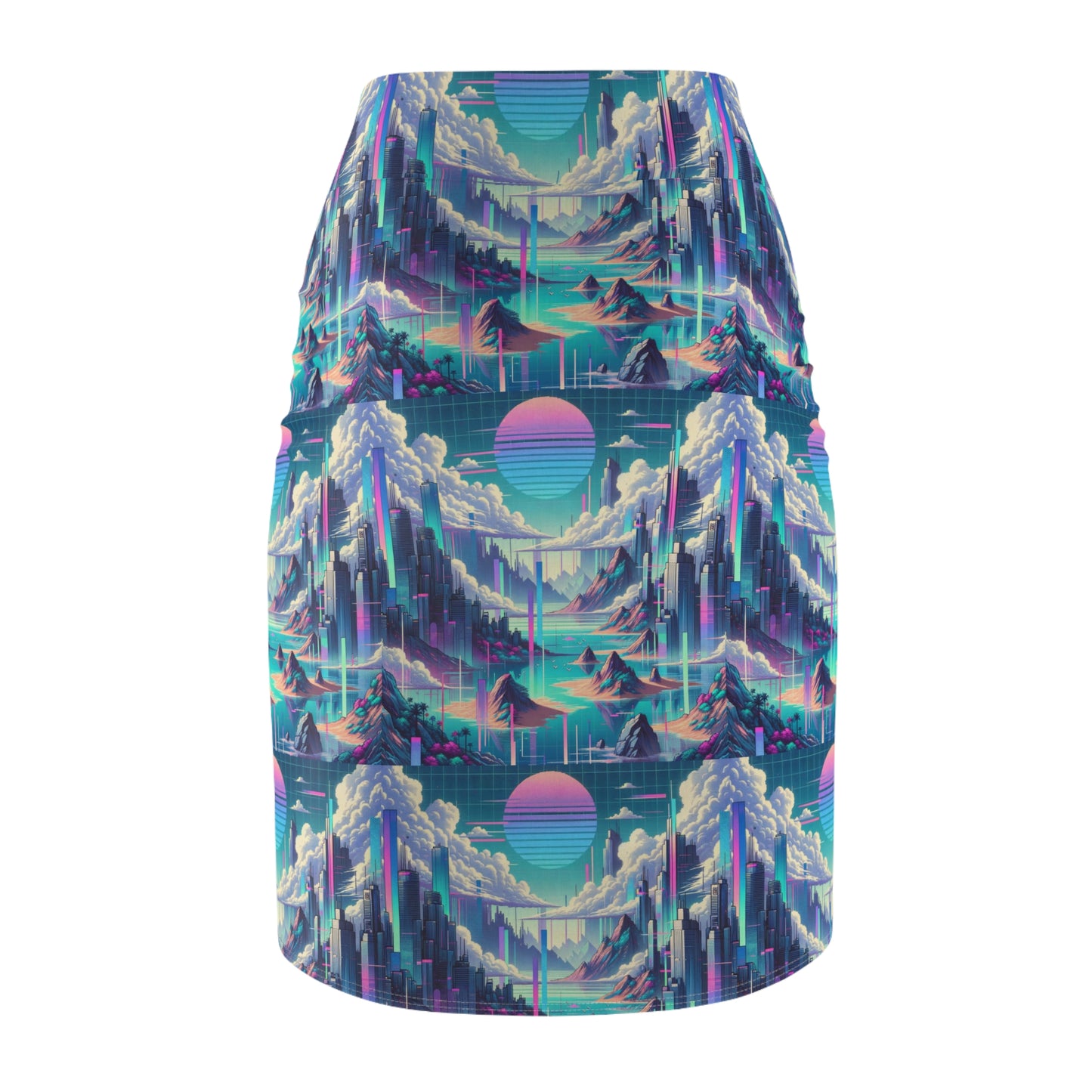 Digital Dreamscapes Digitally-Inspired Streetwear With a Dreamy, Surreal Twist Women's Pencil Skirt - 8404 Design-53