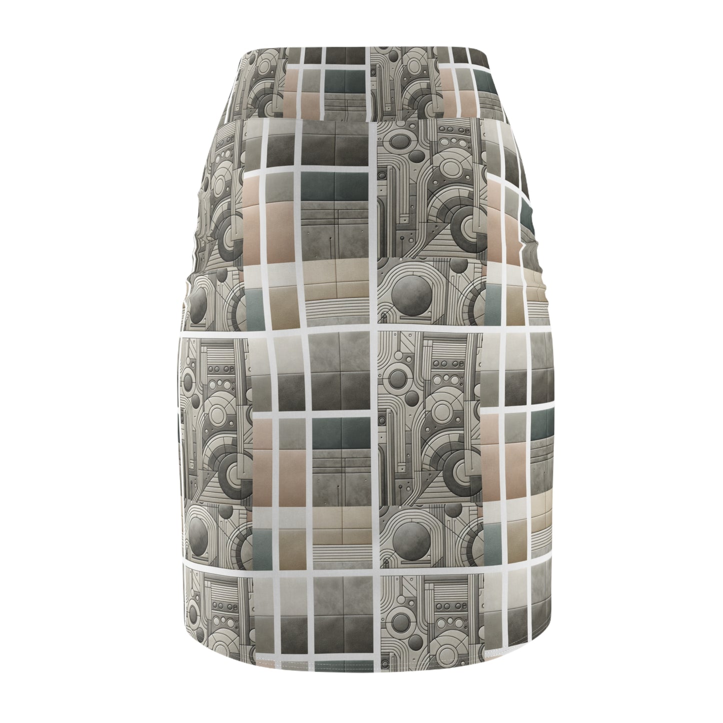 Tech Utility Chic Tech-Forward Minimalist Women's Pencil Skirt - 8404 Design-59