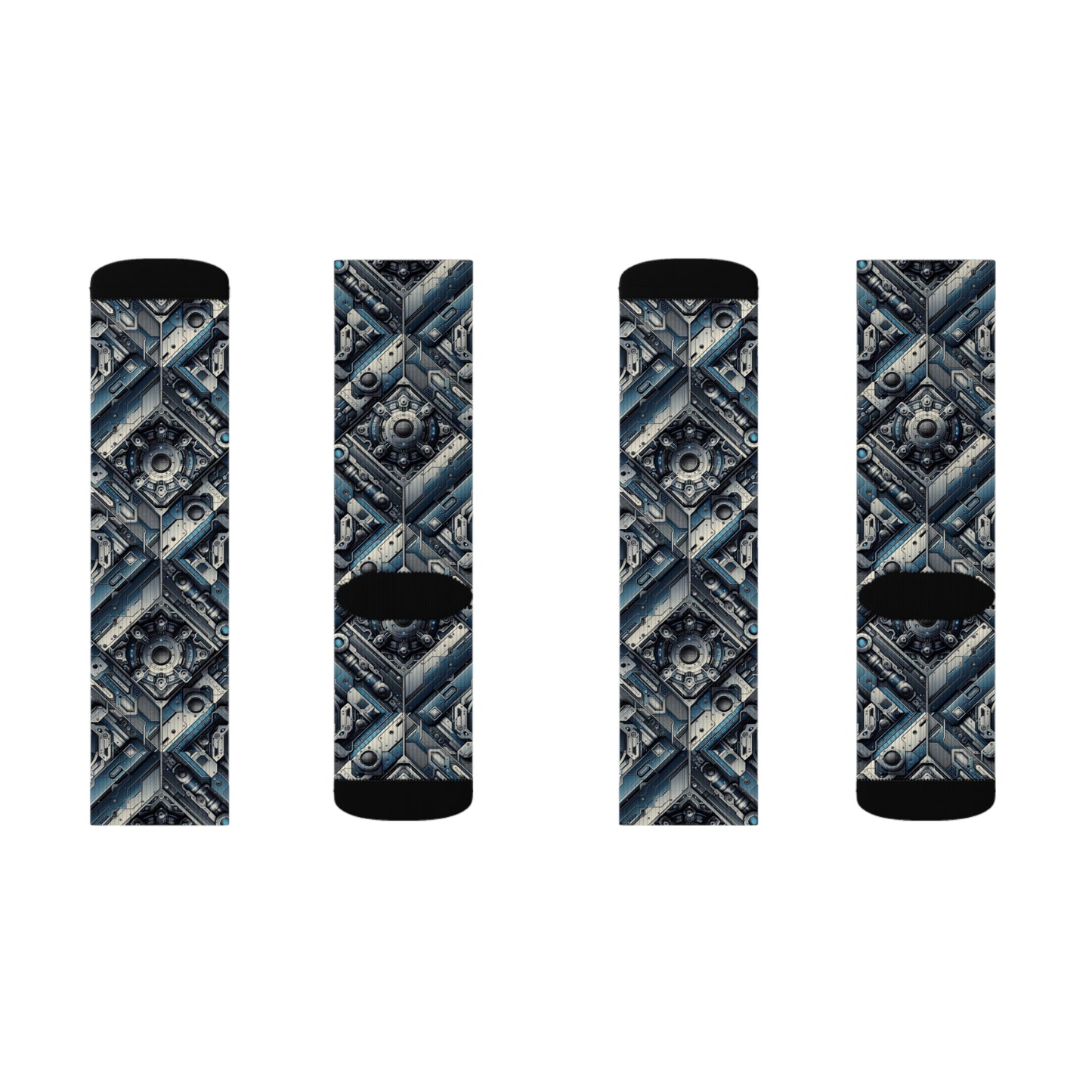 Tech Utility Fusion Tech-Forward Utility With a Futuristic Edge Sublimation Socks - 8404 Design-43
