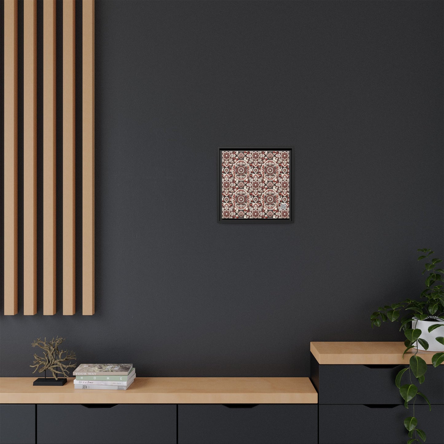 Neo Jomon Sculptural Aesthetics Artisanal Streetwear Matte Canvas, Framed (multi-Color) - 8404 Design-55 A