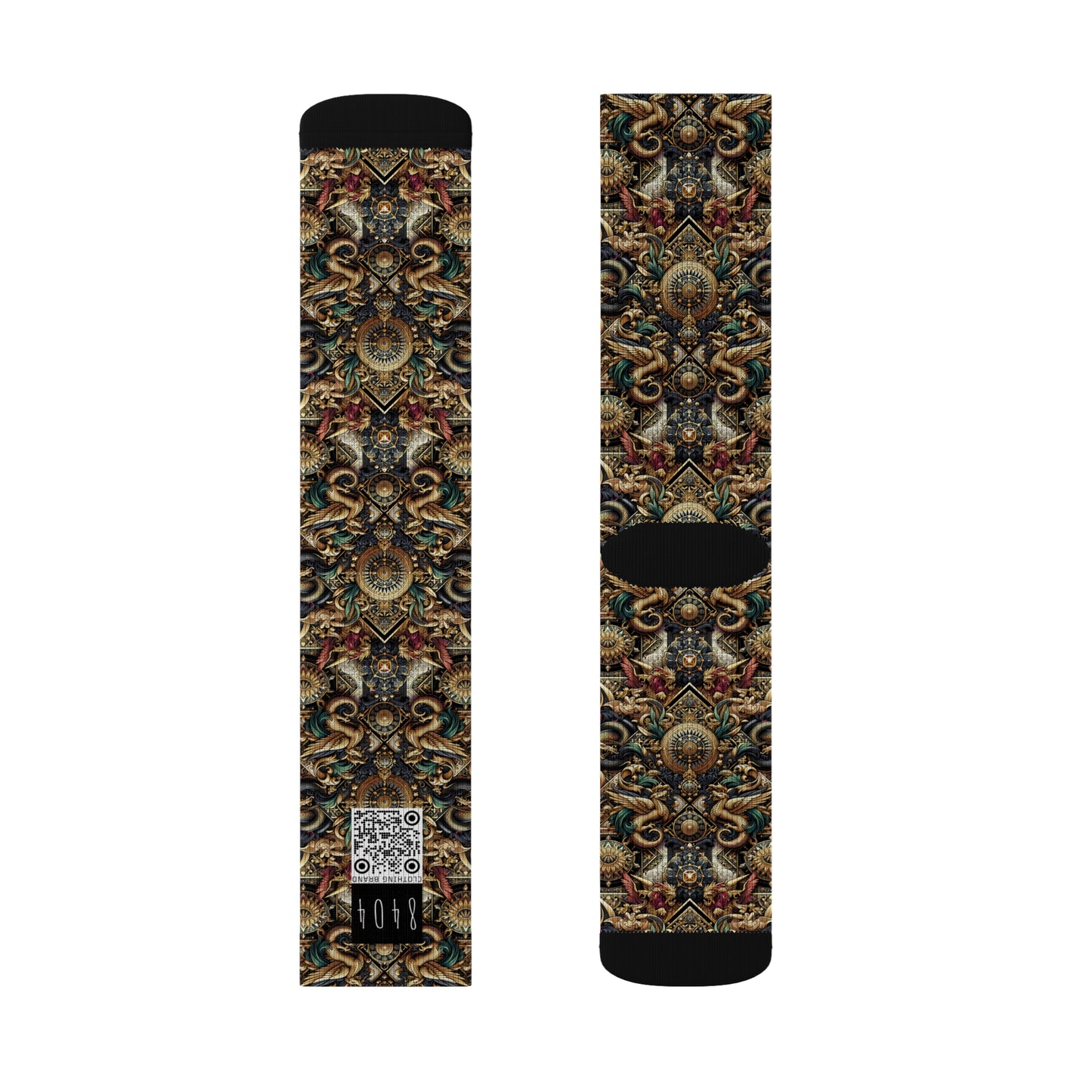 Digital Renaissance Luxurious Streetwear Inspired By Classical Art With a Modern Twist Sublimation Socks - 8404 Design-76