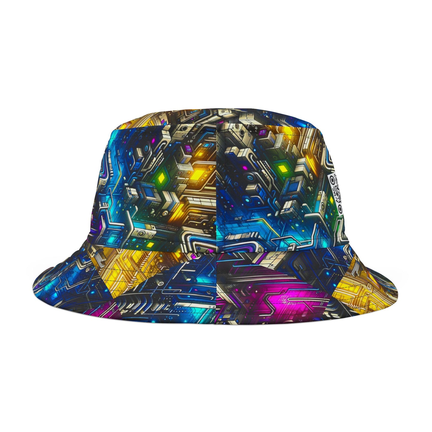 Tech Art Fusion Tech-Forward Streetwear Bucket Hat - 8404 Design-45