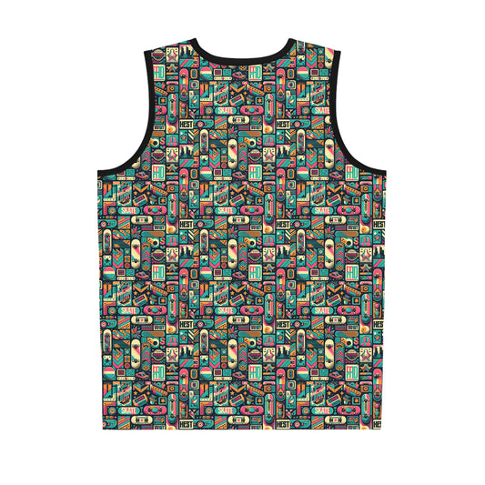 Skate Culture Revival Urban Retro Cool Basketball Jersey - 8404 Design-61