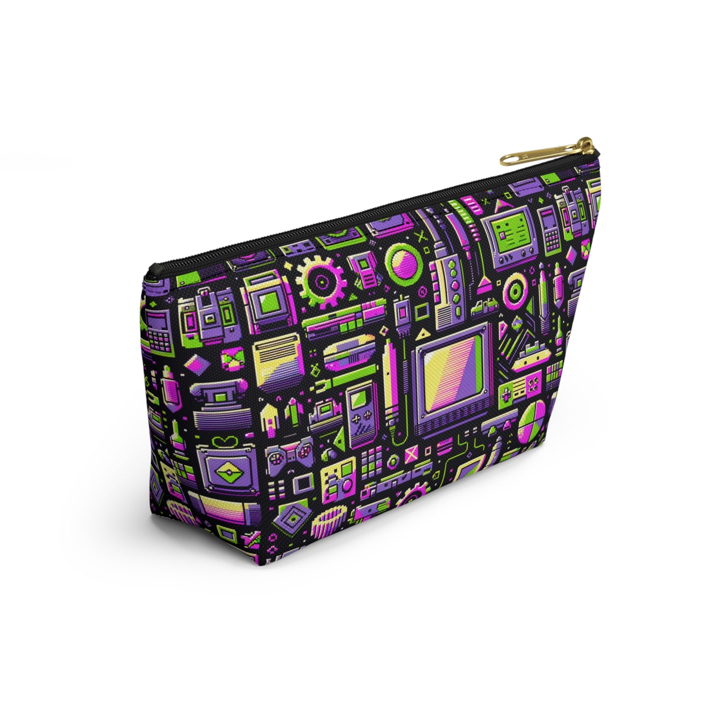 Digital Nostalgia Remix Modern Vintage Fusion Accessory Pouch W T-Bottom - 8404 Design-67