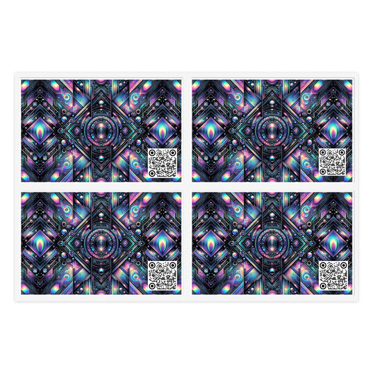 Galactic Hues Tech-Forward Cosmic Fusion Sticker Sheets - 8404 Design-58