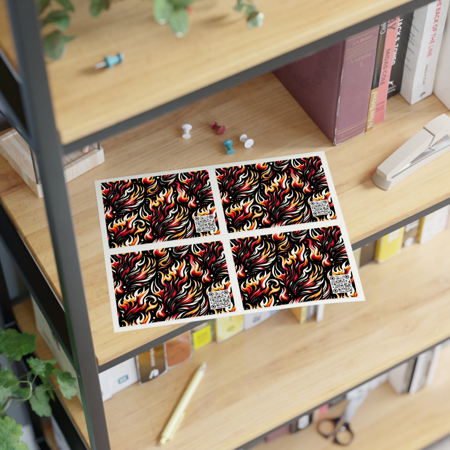 Fire & Flames Bold Streetwear Statement Sticker Sheets - 8404 Design-60
