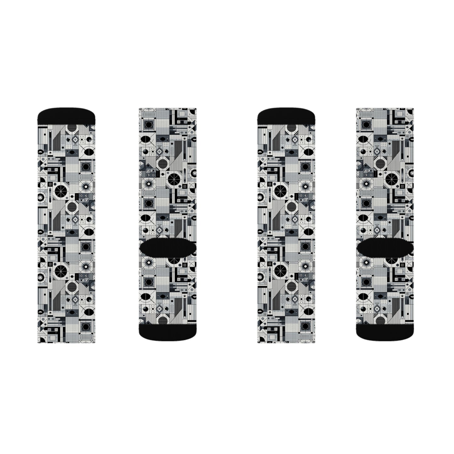 Digital Minimalism Minimalist Tech Sublimation Socks - 8404 Design-65