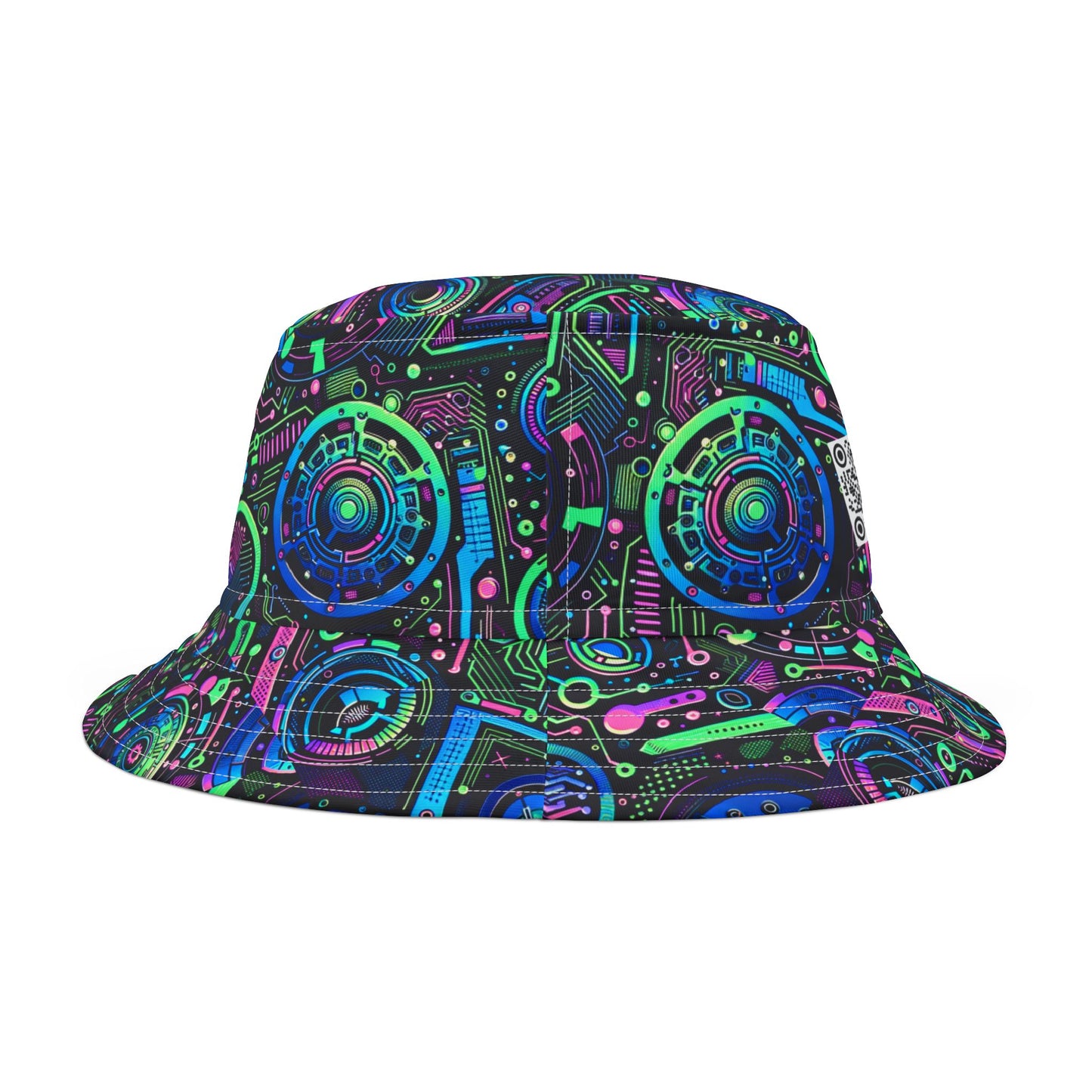 Tech-Infused Neon Tech-Forward Streetwear Bucket Hat - 8404 Design-31