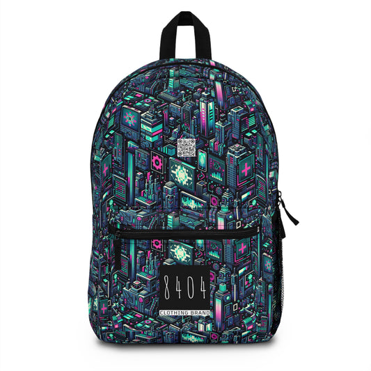Digital Rebellion Tech-Inspired Streetwear Backpack - 8404 Design-58