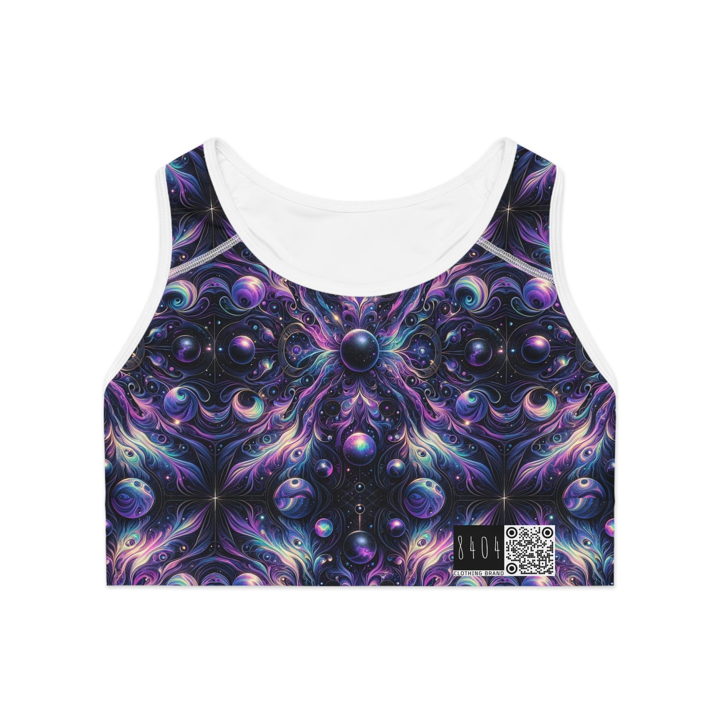 Galactic Hues Tech-Forward Cosmic Fusion Sports Bra - 8404 Design-41