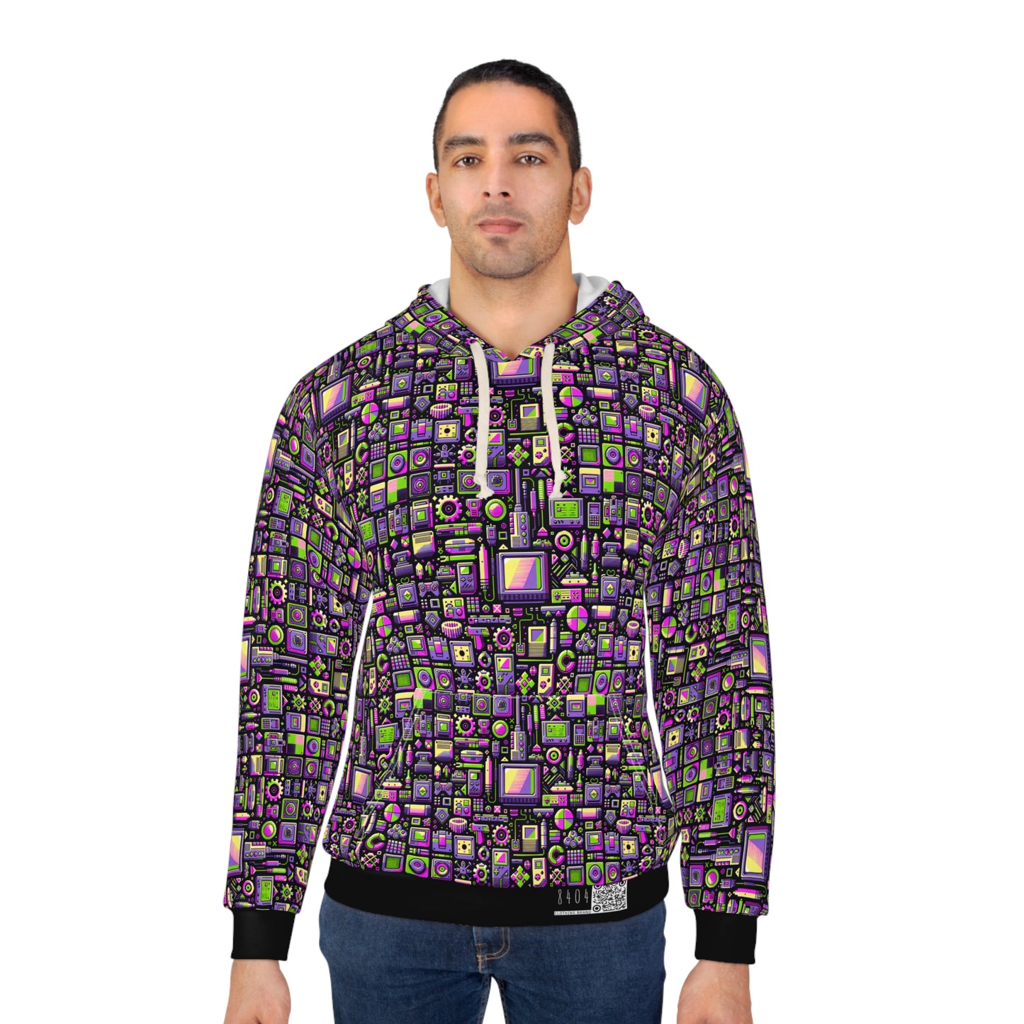 Digital Nostalgia Remix Modern Vintage Fusion Pullover Hoodie - 8404 Design-67