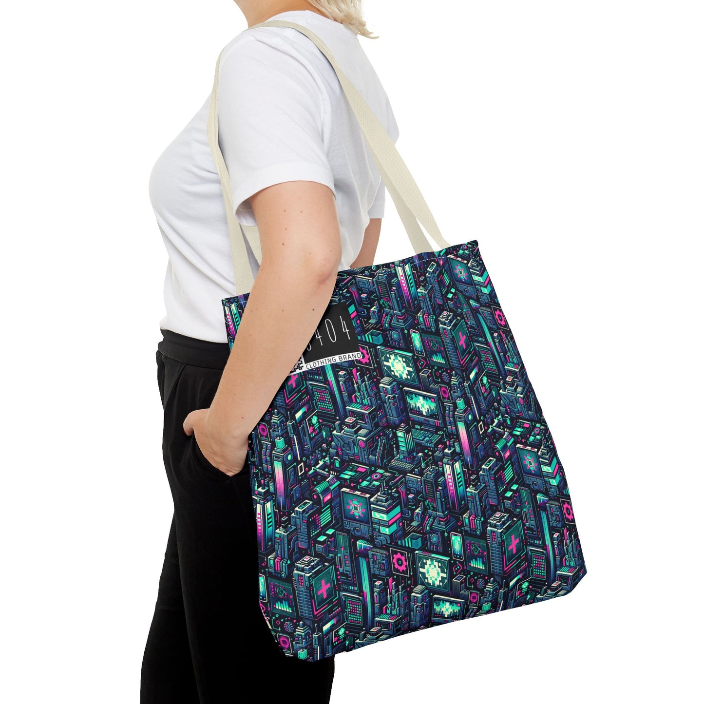 Digital Rebellion Tech-Inspired Streetwear Tote Bag - 8404 Design-58